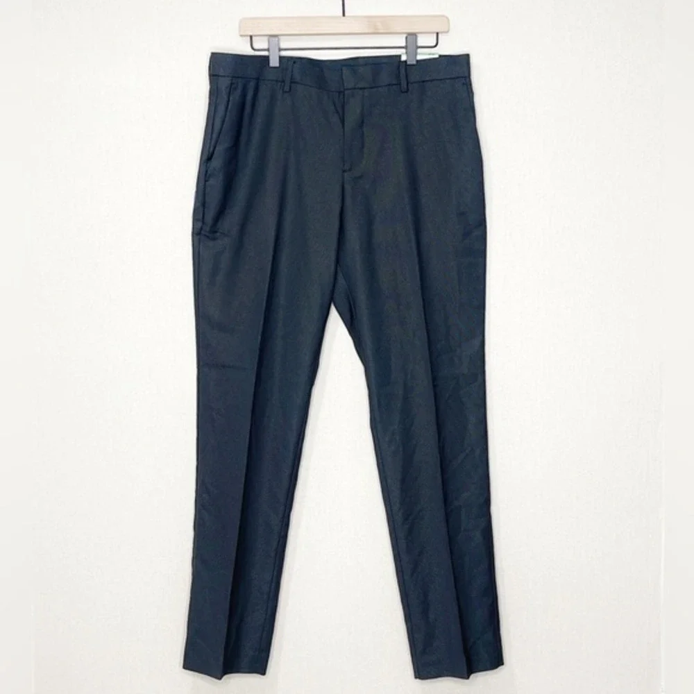 Perry Ellis 34x32 Flat Front Slim Fit‎ Dark Brown Mens Dress Pants